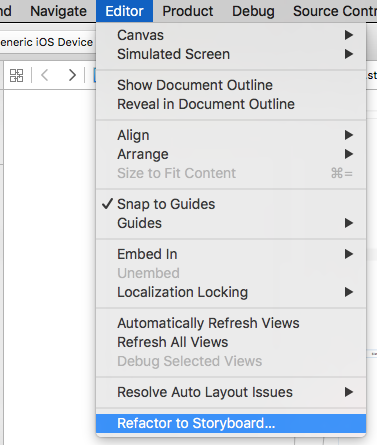 Refactor to storyboard